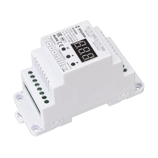 Декодер SMART-DMX512-103-62-RDM-DIN (12-48V, 3x6A) ARLIGHT 027126(1) INTELLIGENT