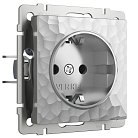 Розетка с заземлением и шторками (серебряный) Werkel W1271106 Hammer a052076