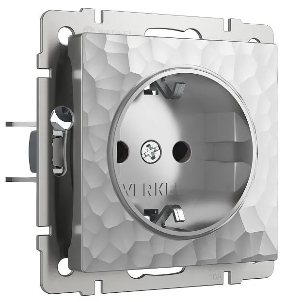 Розетка с заземлением и шторками (серебряный) Werkel W1271106 Hammer a052076 Розетка с заземлением и шторками (серебряный) Werkel W1271106 Hammer a052076