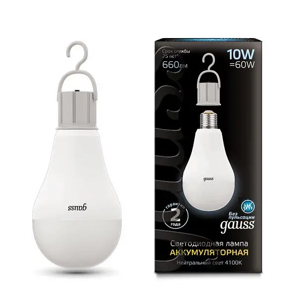 Лампа Gauss 102402200 E27 10W 4100K матовая