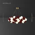 Кольцевые люстры и светильники LATTE 48 шаров (24 лампы). Цвет Бордо Lampatron 8318-22667