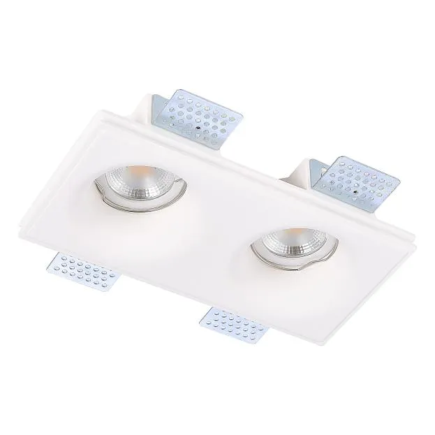 Светильник встраиваемый из гипса Белый GU10 2*50W IP20 L200xW100xH45 180-240V Без ламп ST Luce ST254.328.02 Встраиваемые светильники