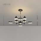 Люстра GISBERT 8 ламп. Цвет Черный + Латунь Lampatron 7658-21429