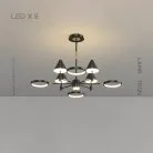 Люстра GISBERT 8 ламп. Цвет Черный + Латунь Lampatron 7658-21429