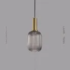 Подвесной светильник IRIS C Модель A. Плафон дымчато-серый. Цвет патрона латунь. Lampatron 1352-17814