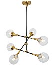 Люстра на штанге Lumina Deco LDP 6027-6 BK+MD Vivaldo