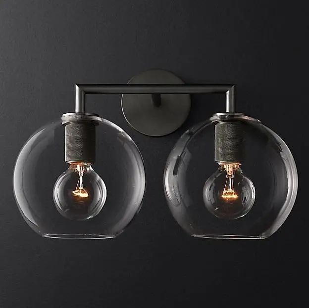 Бра Rh Utilitaire Globe Shade Double Sconce Black 123272-22 ImperiumLoft Бра Rh Utilitaire Globe Shade Double Sconce Black 123272-22 ImperiumLoft