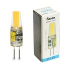Лампа светодиодная G4 3W 12V 6400K Feron 51172 LB-424