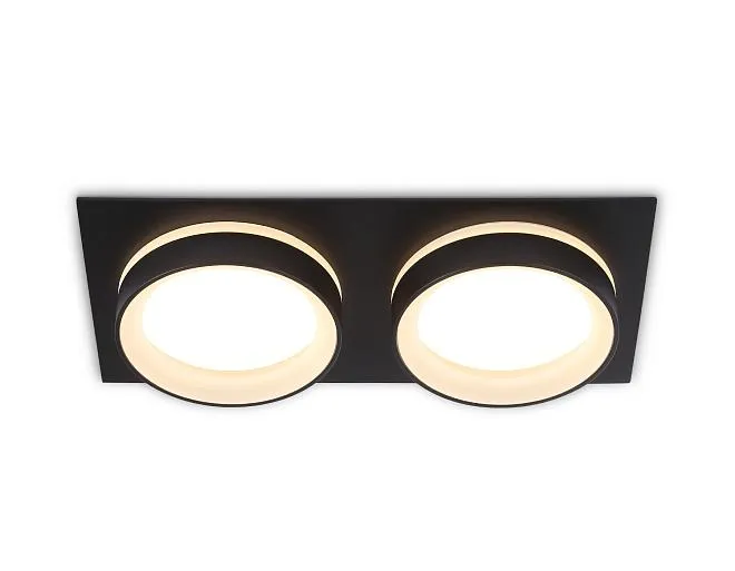Встраиваемый светильник Ambrella light TN6712/2 BK черный IP44 GX53/2 max 15W 210*105*45