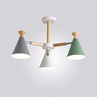 Люстра OLA 3 плафона. Цвета белый+серый+зеленый. Lampatron 1416-227