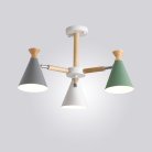 Люстра OLA 3 плафона. Цвета белый+серый+зеленый. Lampatron 1416-227