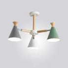 Люстра OLA 3 плафона. Цвета белый+серый+зеленый. Lampatron 1416-227