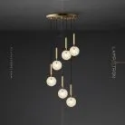 Готовая комбинация светильников POLARIS MORE 6 подвесов. Плафоны прозрачные Lampatron 7343-20225