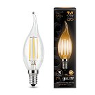 Лампа Gauss 104801109 филаментная E14 9W 2700К свеча на ветру прозрачная Filament Candle