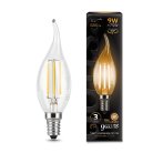 Лампа Gauss 104801109 филаментная E14 9W 2700К свеча на ветру прозрачная Filament Candle