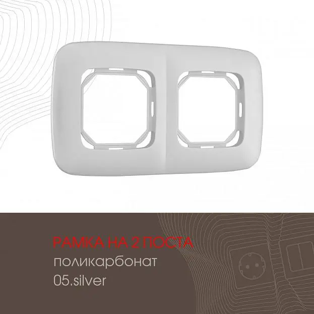 Рамка из поликарбоната на 2 поста Arte Milano 505.05-2.silver am Рамка из поликарбоната на 2 поста Arte Milano 505.05-2.silver am