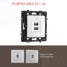 Розетка USB 2.1А+1А Arte Milano 217.46-1.silver am