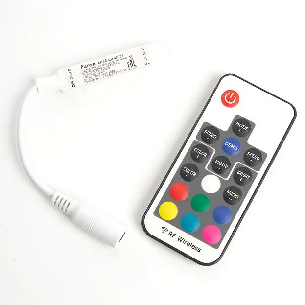 Контроллер RGB mini для светодиодной ленты с П/У Feron 48032 12-24V, LD66 Контроллер RGB mini для светодиодной ленты с П/У Feron 48032 12-24V, LD66