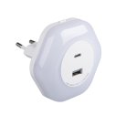 Ночник светильник в розетку LED 2xUSB WW W Kanlux 37397 BOLA