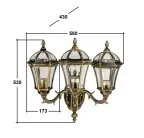 Настенный фонарь уличный Oasis Light 95201S 3 15L Gb ROMA S