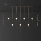 Готовая комбинация светильников SOCRATES COMBO 7 ламп. Цвет Черный. Планка Lampatron 6775-18598