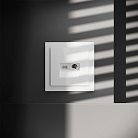 Розетка телевизионная встраиваемая TV+RJ45 кат. 6, (белый глянцевый) Voltum VLS060701 S70