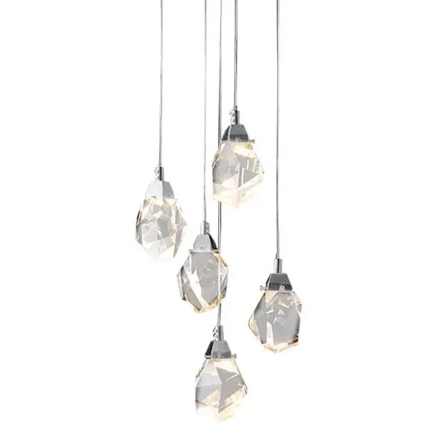 Подвесной светильник Delight Collection MD-020B-5 chrome Crystal rock Подвесной светильник Delight Collection MD-020B-5 chrome Crystal rock
