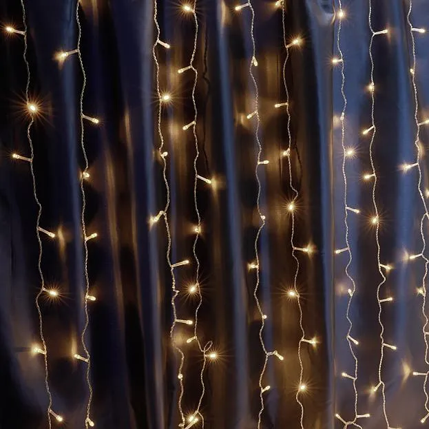 Светодиодная гирлянда занавес 3*3м + 3м 2700К статичная c питанием от сети 230V белый шнур Feron 41626 CL24