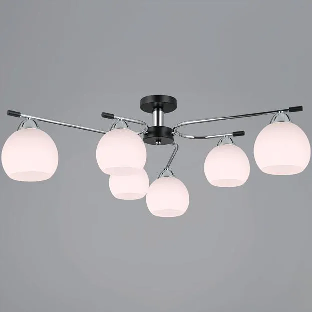 Потолочная люстра ILLUMICO IL0638-6CSQ-24 CR BK LIBRA Потолочная люстра ILLUMICO IL0638-6CSQ-24 CR BK LIBRA
