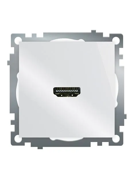 Розетка HDMI 2.1, Type A (механизм), Stekker 50058 GLS00-7118-01, серия Катрин, белый Розетка HDMI 2.1, Type A (механизм), Stekker 50058 GLS00-7118-01, серия Катрин, белый