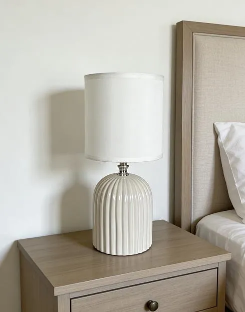 Настольная лампа 1 х Е14 40 Вт керамика белая с абажуром Rivoli 7548-501 May