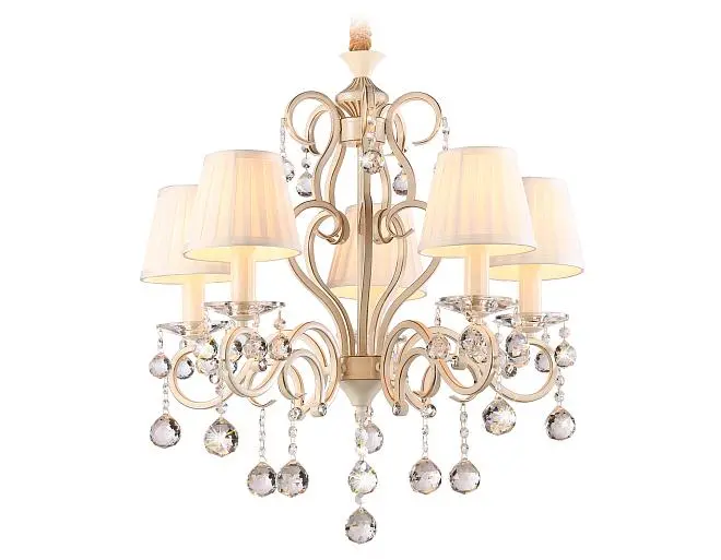 Подвесная люстра с абажурами и хрусталем Ambrella light TR4560 Traditional Подвесная люстра с абажурами и хрусталем Ambrella light TR4560 Traditional