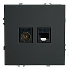 Розетка TV + компьютерная RJ-45 (механизм), STEKKER 49846 RST00-5106-05
