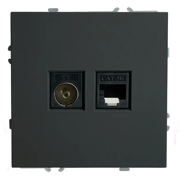 Розетка TV + компьютерная RJ-45 (механизм), STEKKER 49846 RST00-5106-05 Розетка TV + компьютерная RJ-45 (механизм), STEKKER 49846 RST00-5106-05
