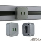 Трековая розетка, 2.1A 250V Arte Milano 380022TS/USBx2 Grey Am