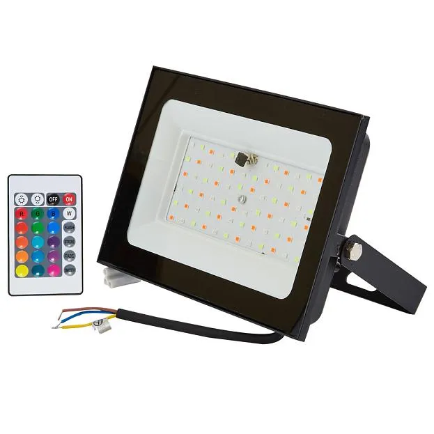 Прожектор уличный Uniel ULF-F60-50W/RGB IP65 200-240В BLACK N1 Прожектор уличный Uniel ULF-F60-50W/RGB IP65 200-240В BLACK N1