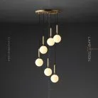 Готовая комбинация светильников POLARIS MORE 6 подвесов. Плафоны белые матовые Lampatron 7343-20224