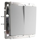 Выключатель двухклавишный Werkel W1122006 (серебряный) a051509