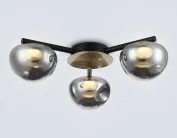 Потолочная люстра Ambrella light LH12006/3 BK/GD/SM черный/золото/дымчатый 18W 3000K D640*170