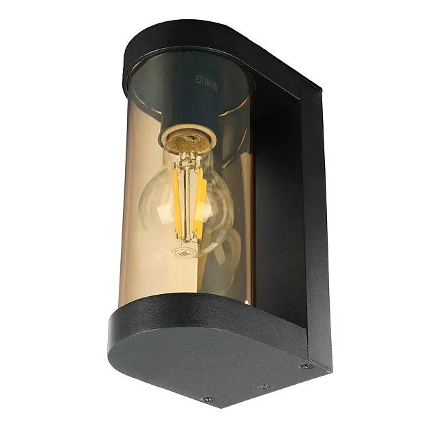 Светильник садово-парковый DH1901, на стену, E27 230V, черный/янтарный Feron 52188 Бостон