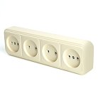 Розетка 4-местная б/з (RA 16-464-БЖ) пластик АВС 250В 16А IP20 слоновая кость Stekker 49053 PST16-60-20