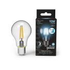 Лампа светодиодная диммируемая Gauss 102802210-S E27 10W 4100K прозрачная Filament Globe