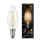 Лампа Gauss 103801109 филаментная E14 9W 2700К свеча прозрачная Filament Candle