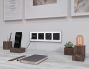 Комплект механизма электрической розетки 2USB С+C 20W (быстрая зарядка) с/з на винтовых зажимах 16A-250V ALFA Черный матовый Volt MA810510 QUANT