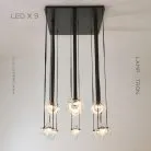 Готовая комбинация светильников DEREK COMBO 9 ламп. Цвет прозрачный Lampatron 8135-22274