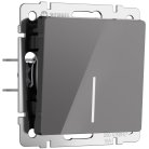 Выключатель одноклавишный проходной с подсветкой (графит акрил) Werkel W1112144 a064080