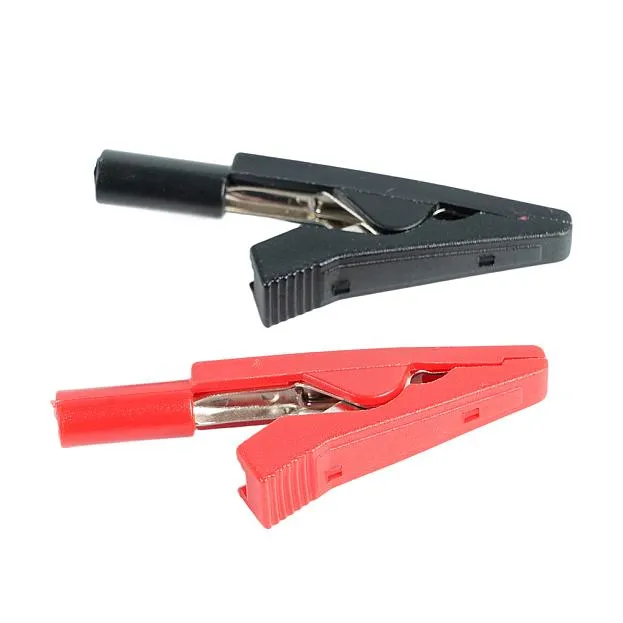 Комплект зажимов "крокодил", медь, красный/черный Stekker 50000 MTM TL 002