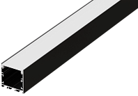 Накладной алюминиевый анод. профиль, 35х35х2000мм. В комплекте матовый экран, 4 торцевые заглушки, черный Donel DN18C3535B2Set DN18