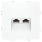 Розетка компьютерная встраиваемая  Voltum VLS060202 S70 двойная RJ45+RJ45 кат.6, (белый матовый)