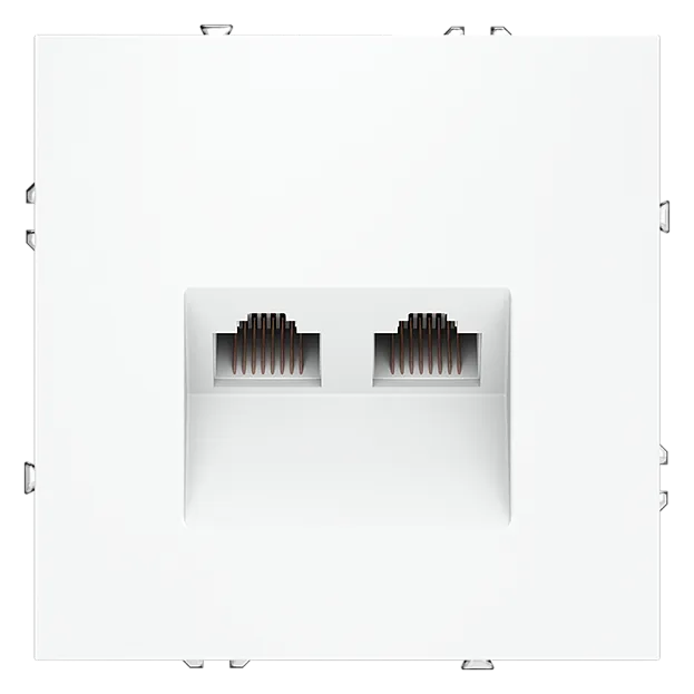 Розетка компьютерная встраиваемая  Voltum VLS060202 S70 двойная RJ45+RJ45 кат.6, (белый матовый)